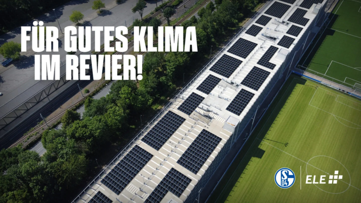 So soll die solare Dachanlage mit 600 Kilowatt aussehen. - © ELE, Schalke 04
