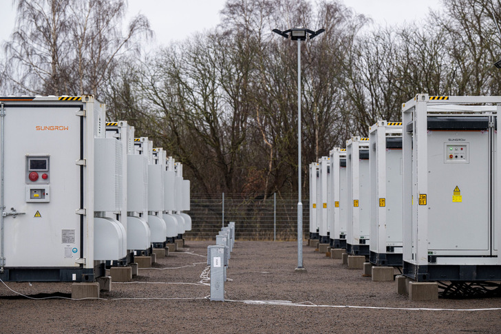 Der Strompuffer von Sungrow mit 20 Megawatt Leistung und 20 Megawattstunden Kapazität steht in Landskrona. - © Axpo
