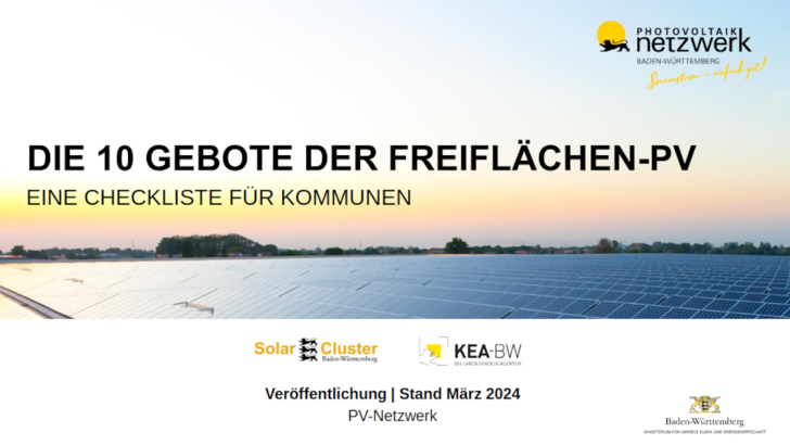  Mit der Checkliste will das Solar Cluster den Kommunen den Weg zum eigenen Solarprojekt ebnen.