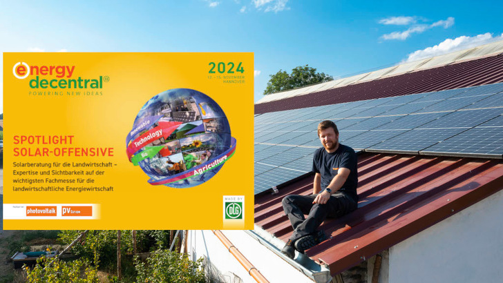 Landwirte können auf der Energy Decentral mit Anbietern aus der Photovoltaik- und Speicherbranche konkrete Solarprojekte planen.
