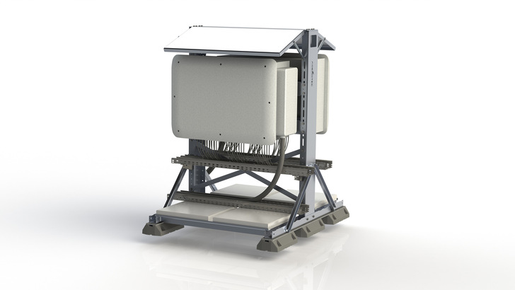 Die Konstruktion ist aus robusten Aluminiumblech.