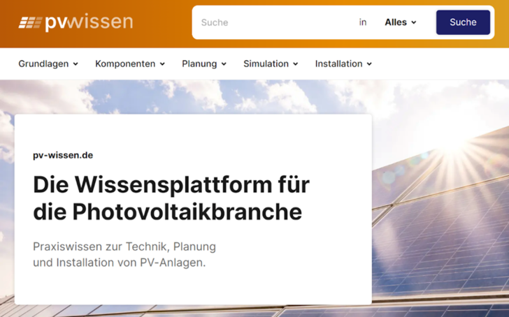 Die Plattform hält umfangreiches Fachwissen für Solarteure und Anlagenplaner bereit.