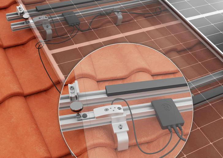Sensoren uunter dem Module messen kontinuierlich die Schneelast.