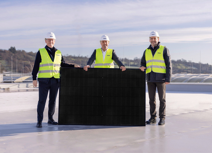 Baustart der großen Anlage bei Mahle in Vaihingen-Enz.