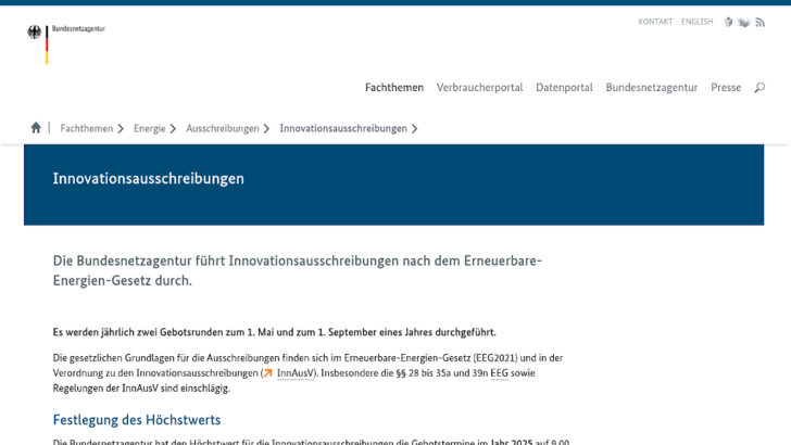 Die aktuelles Statistiken zu den Ausschreibungen finden Sie auf der Webseite der Bundesnetzagentur.