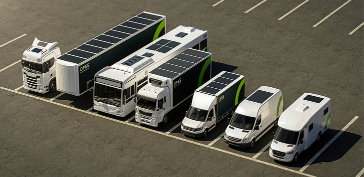 Die Solarelemente der Baureihe O-Motion werden auf dem Dach der Fahrzeuge montiert.