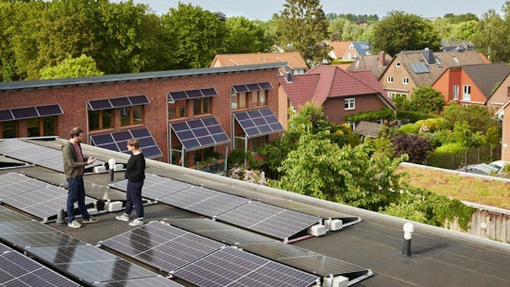 Sonnenstrom für Mieter eines Quartiers in Hamburg.