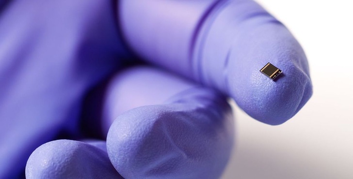 So sieht sie aus: Ein Blick auf die Rekordsolarzelle.