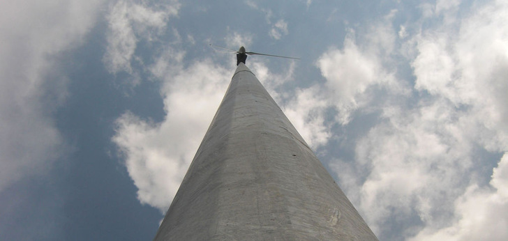 Demnächst bringt Braun die neue Antaris-Windturbine mit 9,5 Kilowatt auf den Markt. Im Bild. Die Testanlage auf Husum.
