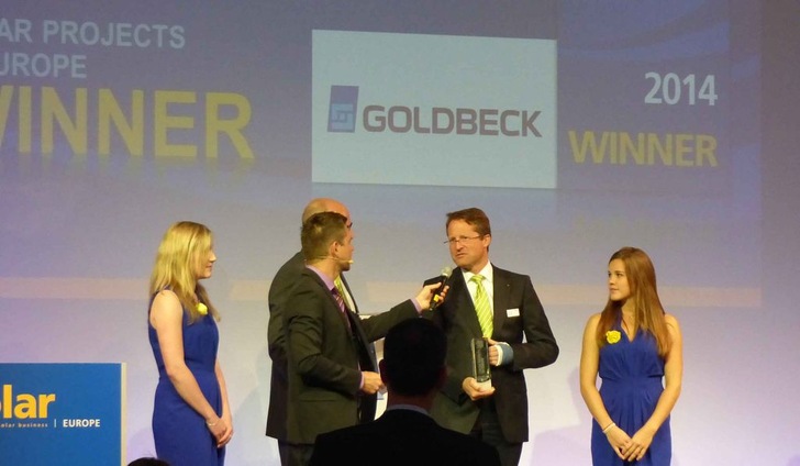 Goldbeck Solar erhielt die Auszeichnung für die Strom- und Wärmeversorgung des Schul- und Sportzentrums.