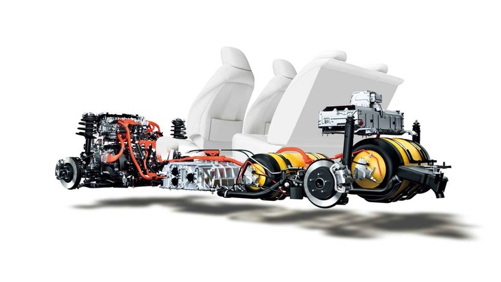 Einen Blick ins Innnere eines Wasserstofffahrzeugs. - © Grafik: Toyota
 Einen Blick ins Innnere eines Wasserstofffahrzeugs.