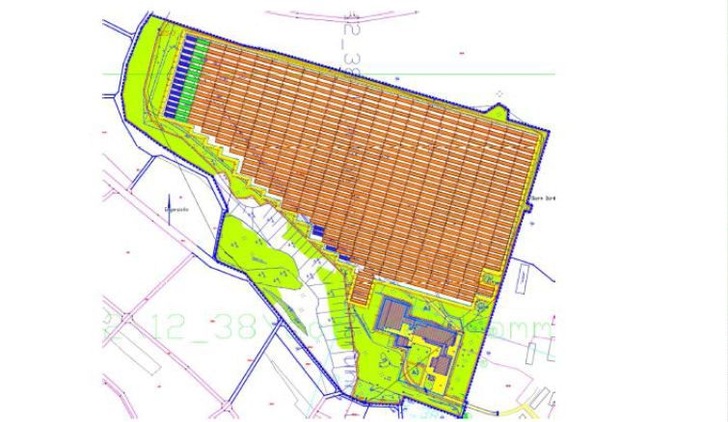 Der Bauplan für den neuen Bürgersolarpark in Thüringen. - © MaxSolar
 Der Bauplan für den neuen Bürgersolarpark in Thüringen.