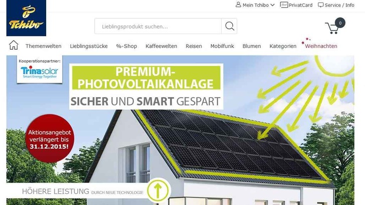 So wirbt Tchibo für Eigenstrom.