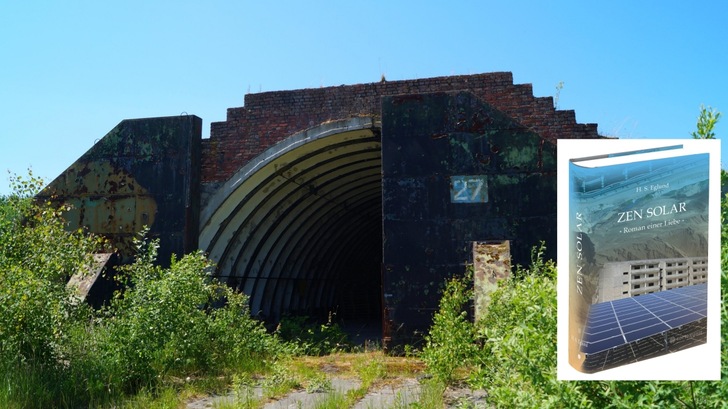 Ehemaliger Flugzeughangar auf einem verwaisten Flugfeld der Sowjets in Ostdeutschland.