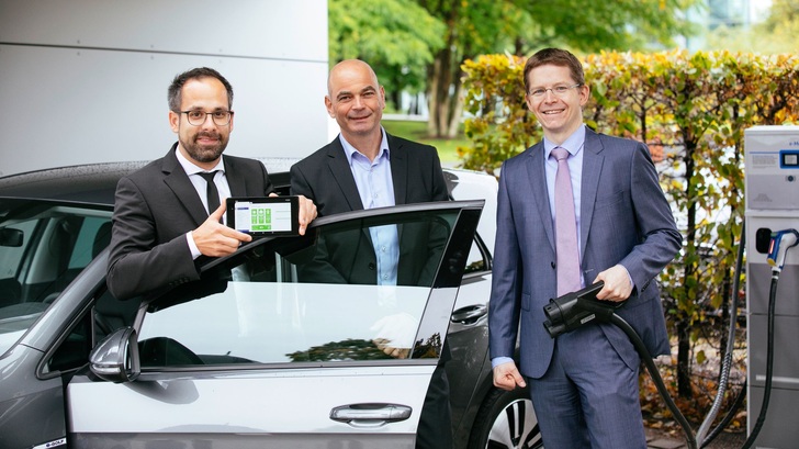 Plugfest in Dresden (v.l.n.r.): Blessing (SMA), Kellendonk (EEBus), Baerwaldt (VW).