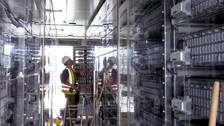 Der Großspeicher gehört zu einem Pumpspeicherwerk.