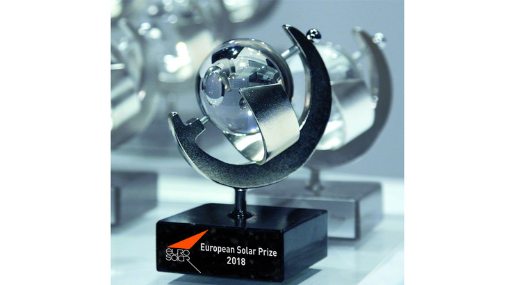 Die Bewerbungsfrist für den europäischen Solarpreis läuft bis 31. Mai 2018.