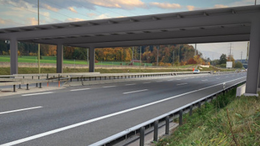 Noch ist es die Bildmontage eines Teilstücks, doch so soll die Überdachung der Autobahn aussehen. - © Knonauer Amt
