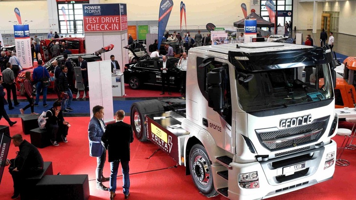 E-Nutzfahrzeuge auf der Power2Drive in München.