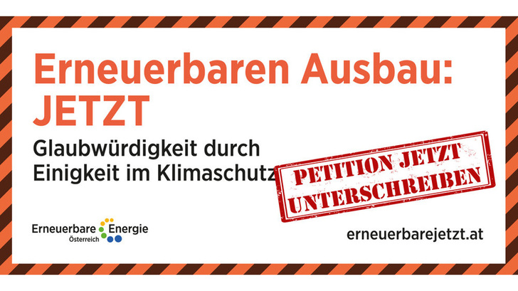 Mit der Petition wollen die Verbände in Österreich dafür sorgen, dass der Nationalrat im Sommer die Rahmenbedingungen für den Ökostromausbau neu ordnet.
