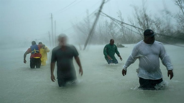 Die Inselgruppe der Bahamas verschwand unter dem Orkan. - © Aljazeera
