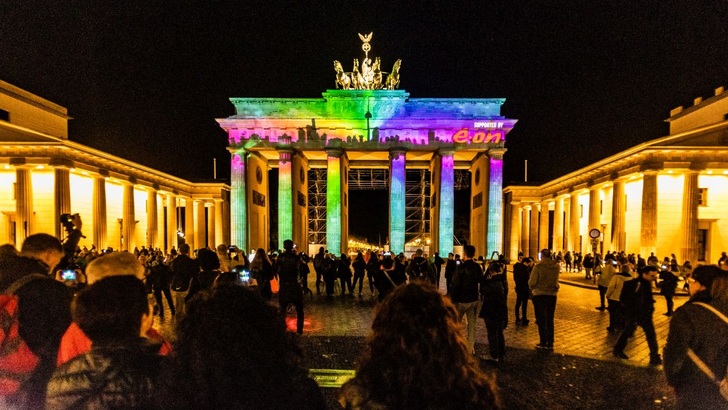 Einheitsparty am Brandenburger Tor in Berlin.