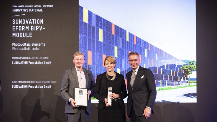 Die Auszeichnung “Best of Best“ erhielt Sunovation bei den Iconic Awards in der Kategorie innovative Materialien.