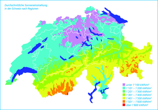 Die Schweiz bietet ausreichend Flächen, um das Land mit Sonnenenergie zu versorgen. - © Meteotest
