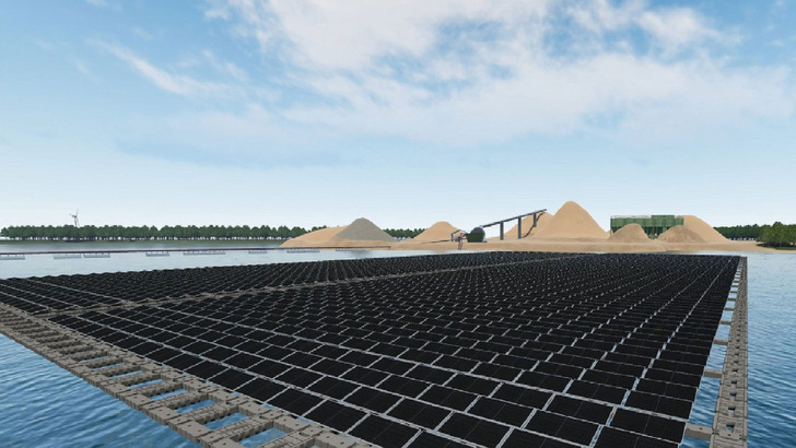 Der schwimmende Solarpark von Vattenfall geht im Mai ans Netz. - © Vattenfall
