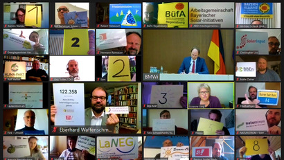 Die virtuelle Übergabe der Petition an das Bundeswirtschaftsministerium verfolgten auch viele der Unterstützerorganisationen am Bildschirm.