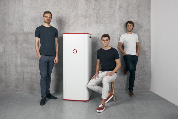 Die Voltstorage Gründer Jakob Bitner, Michael Peither, Felix Kiefl (von links nach rechts).