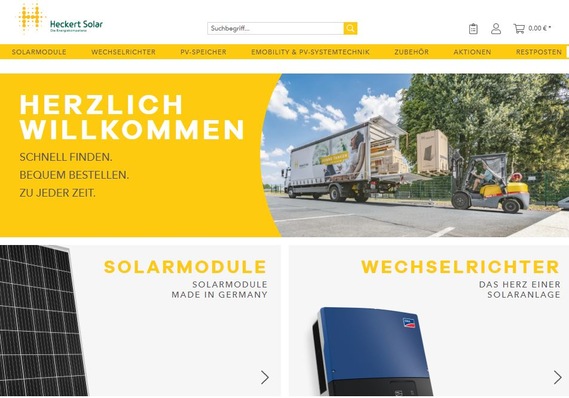 Der neue Shop von Heckert Solar