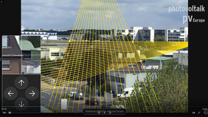 Vom Dachfoto ausgehend berechnet der Computer sämtliche Daten für die PV-Simulation.