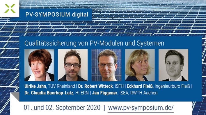 Qualitätssicherung von Komponenten und Anlagen wird im Online-PV-Symposium ausführlich besprochen.
