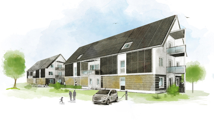 Bei diesen Mehrfamilienhäusern der WBG Lübben werden alle Flächen für die Erzeugung von Sonnenstrom genutzt.