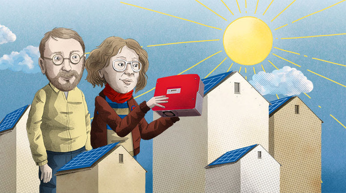 Einfach ein Foto mit sich selbst, dem SMA-Wechselrichter und ein paar Eckdaten verschicken - fertig!