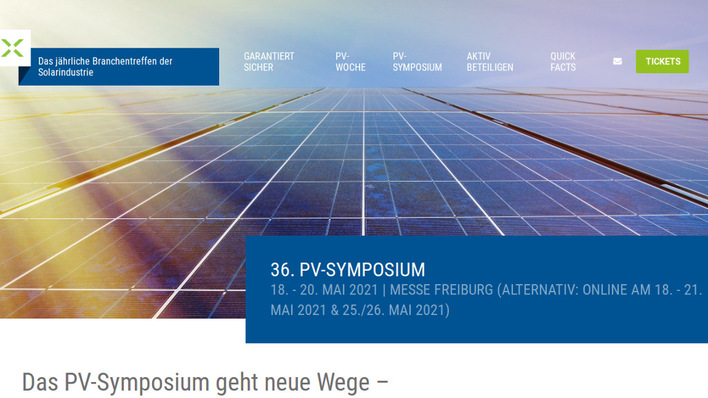 Das diesjährige Photovoltaiksymposium findet im späten Frühjahr in Freiburg statt.