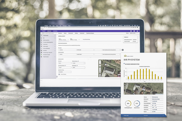 Systemübersicht mit dem Solarrechner.