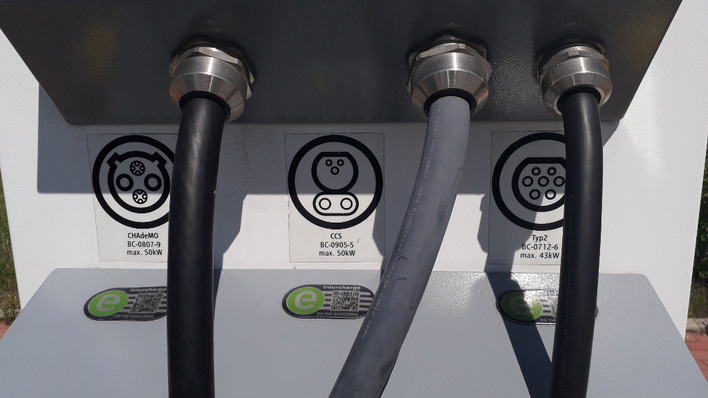 Ladestation an der Bundesautobahn A2.