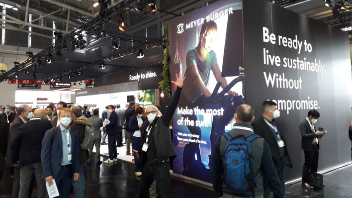 Starker Andrang am Messestand von Meyer Burger.