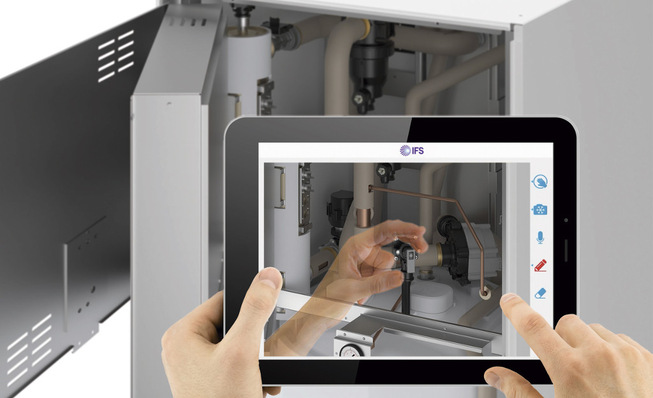 Mittels Merged Reality können die Servicemitarbeiter dem Handwerker genau zeigen, was er machen soll.