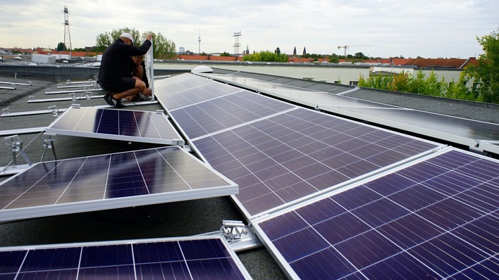 Eine Mieterstromanlage in der Neumannstraße in Berlin Pankow.