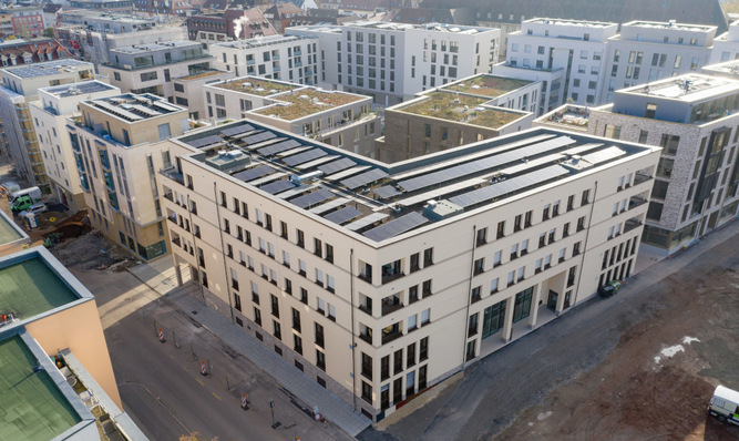 Das Olga-Areal der SWSG im Stuttgarter Westen. Dort wird Photovoltaik bereits genutzt.