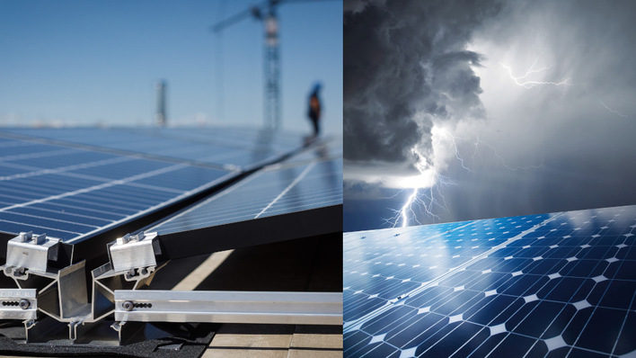 Der Blitzschutz ist bei der Planung und Installation von Flachdachanlagen extrem wichtig.