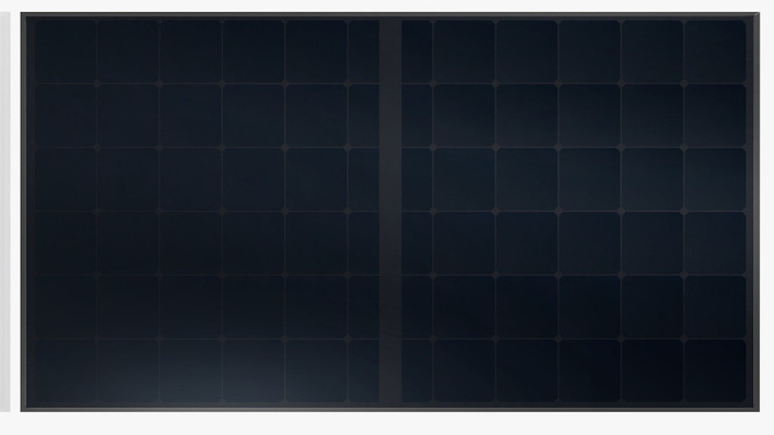 Die rückseitige Kontaktierung lässt die Front des Moduls homogen schwarz erscheinen.