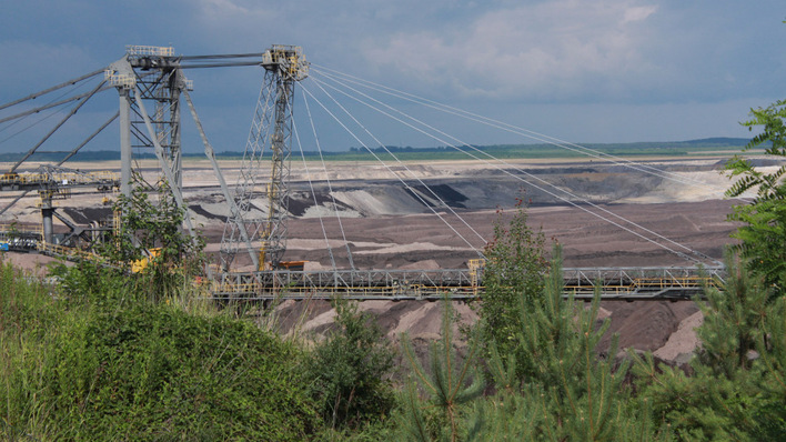 Blick auf den Tagebau Welzow-Süd in der Lausitz, eines der letzten Kohlereviere.