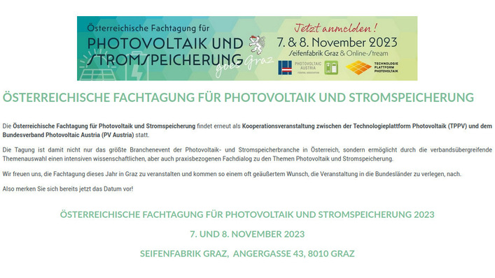 Die diesjährige Herbsttagung von PV Austria und TPPV findet in Graz statt.