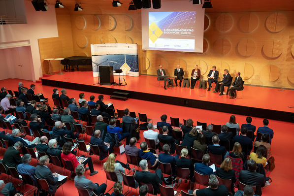 Der Solarbranchentag Baden-Württemberg in Stuttgart findet in diesem Jahr zum 10. Mal statt. Das Foto ist aus dem Jahr 2018.
