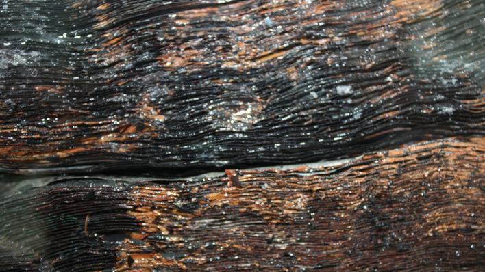  Ausgebrannte Lithiumzellen aus dem Prüfstand am KIT in Karlsruhe.