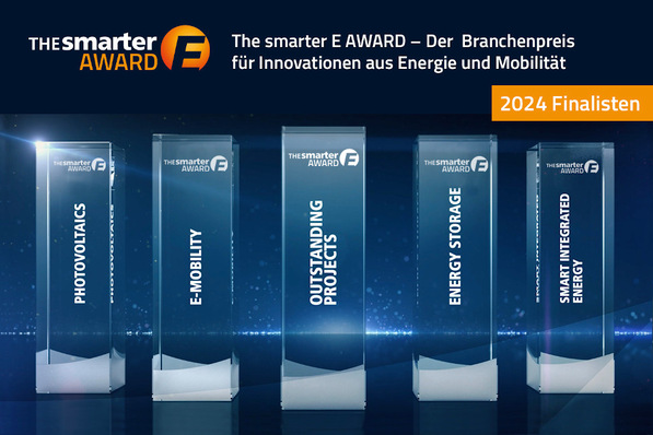  Die begehrten Awards der Smarter E Europe werden in fünf Kategorien vergeben.